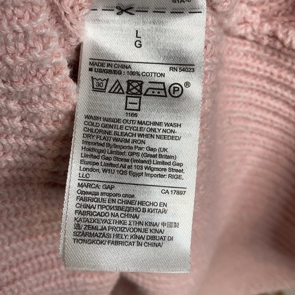 Gap Pink V Neck Sweater Large - Picture 3 of 4